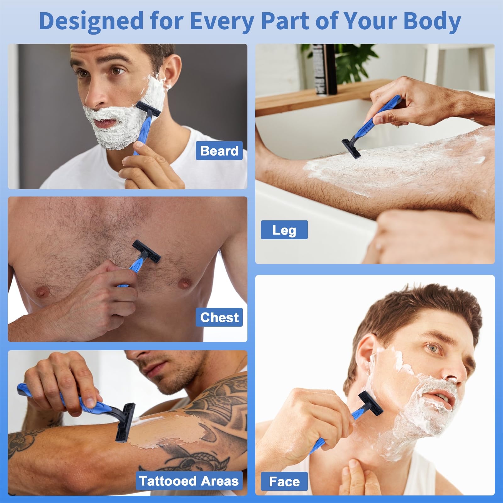 MAGDIY Shaving Kit Bulk 120 Pack, Shaving Cream Disposable Razors Bulk for Men, Twin Blade Razors Travel Size Cream, Individually Wrapped Toiletries for Homeless Travel Hotel Airbnb Donation Church