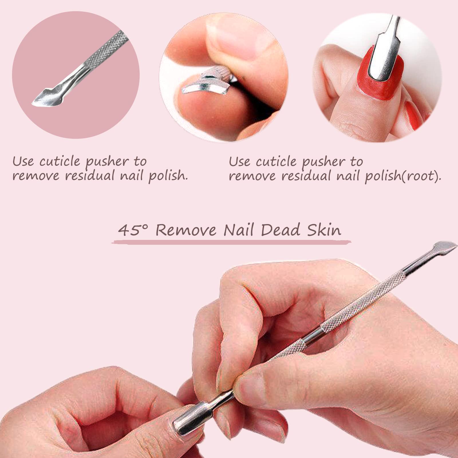 Mini Nail Cuticle Trimmer Kit Cuticle Nipper Cutter Nail Polish Pusher Cuticle Peeler Scraper Perfect for Hang nails - for Fingernails and Toenails(3 Packs)