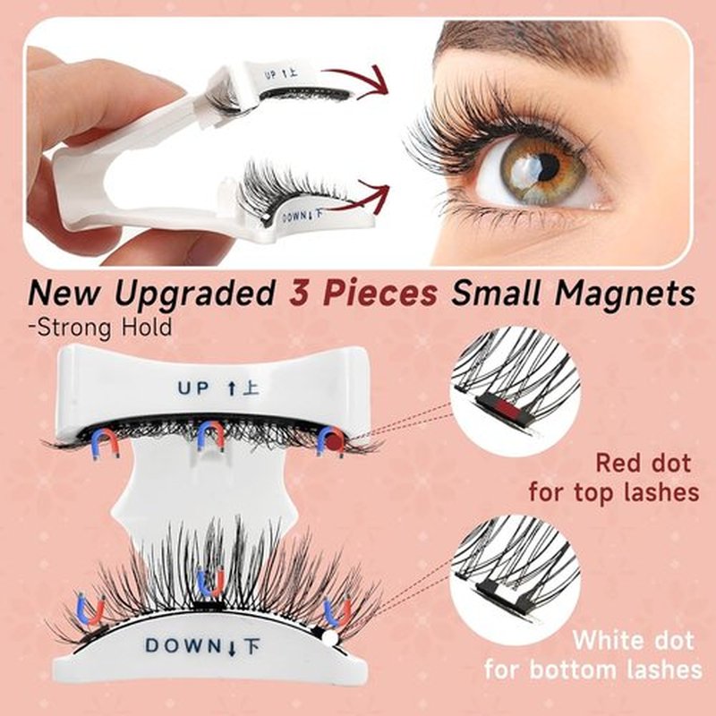 Higu clace Magnetic Eyelashes Magnetic Lashes with Applicator Soft Magnetic Eyelashes Natural Look Wispy Pestañas Magnéticas No Need Glue Easy to Wear and Remove(DJCX-A04)