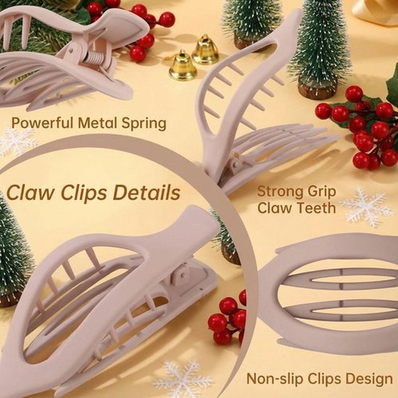 French Concord Hair Clips - 6Pcs Side Slide Volume Clips for Women Girls, Strong Hold No Slip Grip, Thick or Thin Hair (Matte Finish, L:4.6 IN, W:1.97IN)