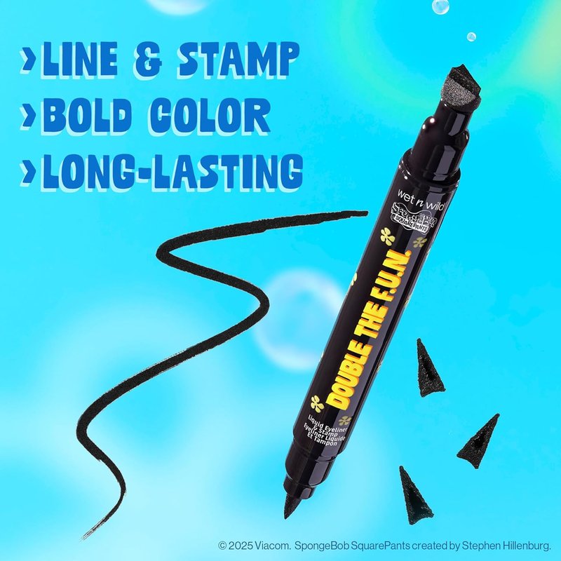 Wet n Wild Spongebob Liquid Eyeliner & Stamp - Double The F.U.N. | Vibrant Color & Easy Application
