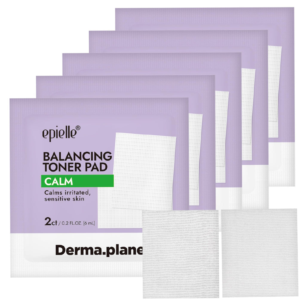 Epielle Balancing Toner Pads 5 Packs Individually Wrapped, Calming & Hydrating Irritated, Sensitive Skin with CICA & Salicylic Acid, Cotton Gauze & Glutathione Jelly, Korean Skin Care (5 Toner Pads)