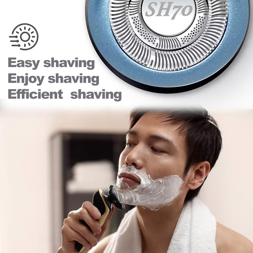 SUPERNB SH71 Replacement Heads for All Series 7000 9000 and Series 5000 Angular, Dual Ring Mesh for Efficient Shave, Fits S5xxx/S6xxx/S7xxx, 3-Pack