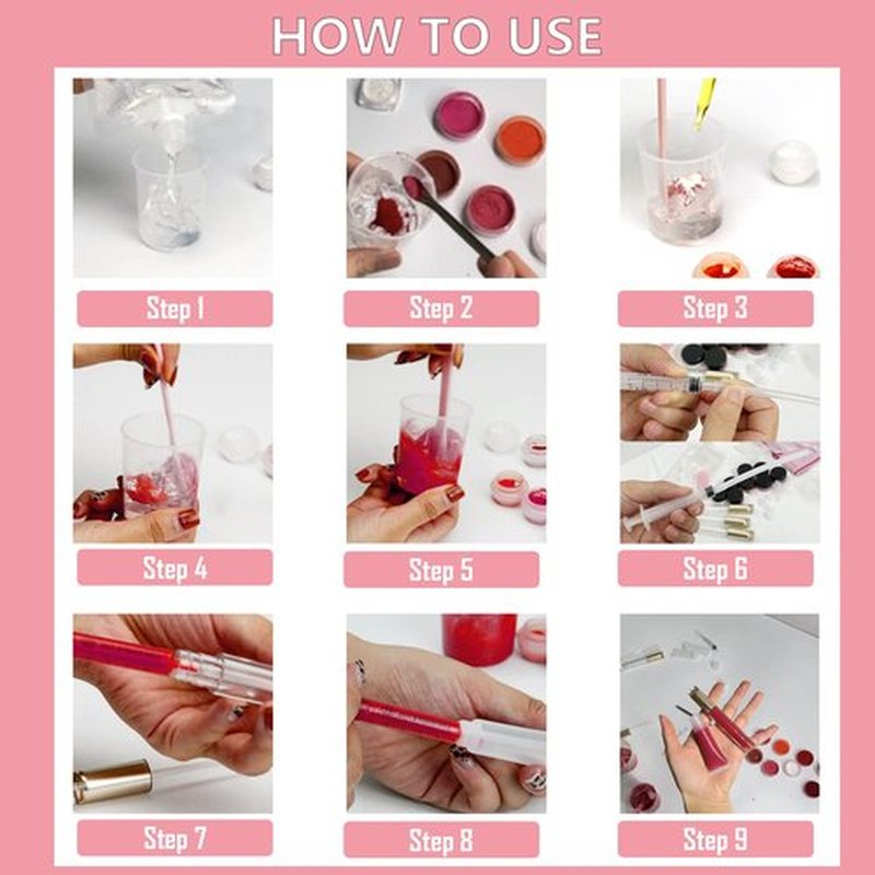 TSVATE Lip Gloss Making Kit, Lip Gloss Kit, Diy Lipgloss Set, Fun Make Your Own Lipgloss Kids Lip Gloss for Girls, Women, Moisturizing Lip Gloss Base, Jojoba Oil, Tubes, Gift for Her