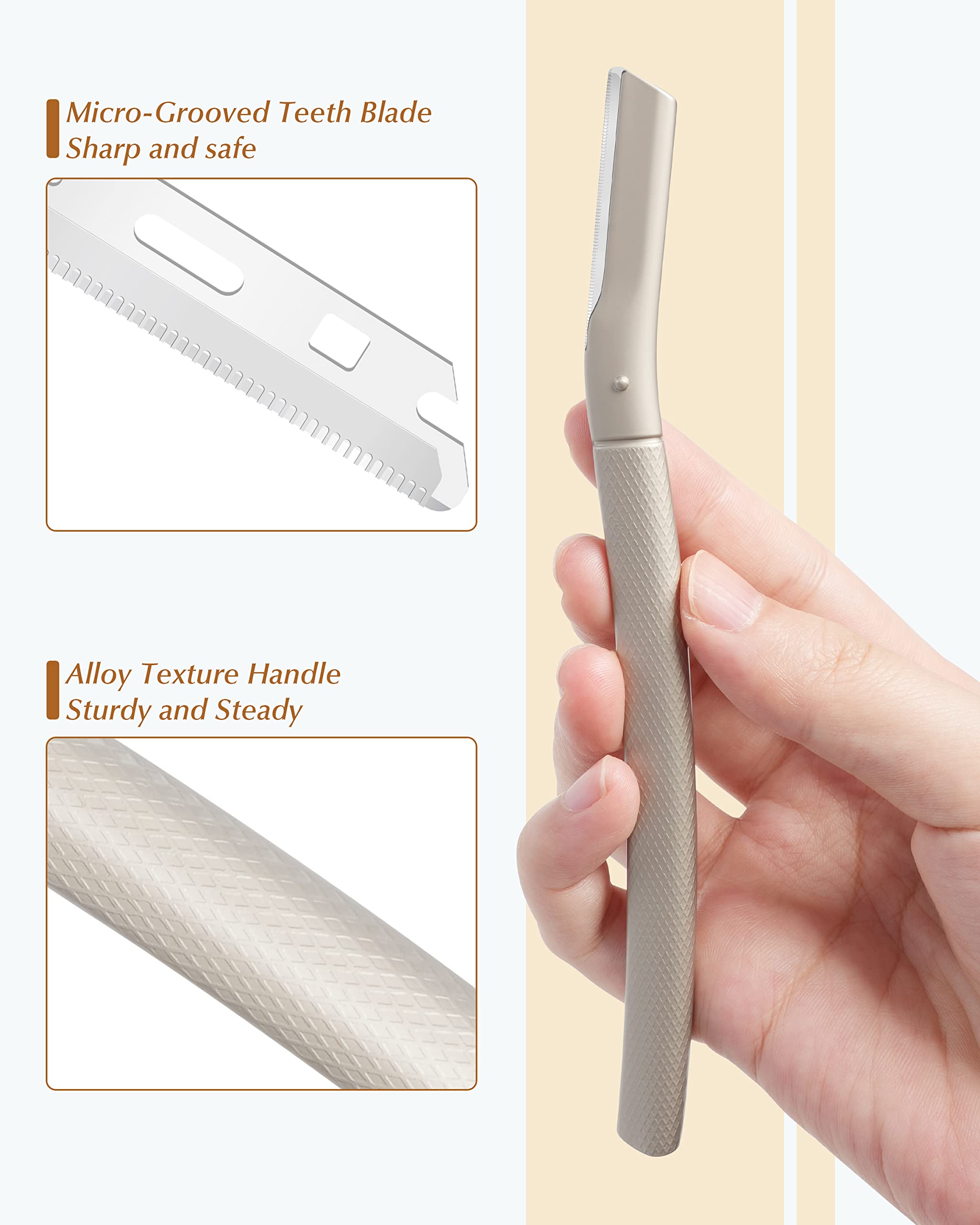 Dermaplane Razor for Face Professional, Facial Razors for Women&Men Face with 20 Blade Refills, Eyebrow Razor for Women and Men