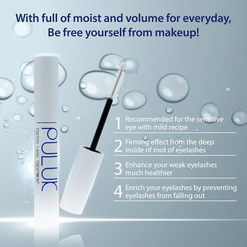 PULUK TOXTOX LASH TREATMENT 10ml & Mascara Wand 1pc, Lashes & Brows Care Solution, Eyelash Enhancing, Keratin Infused Volume Booster by HS International (Suero para Pestañas)