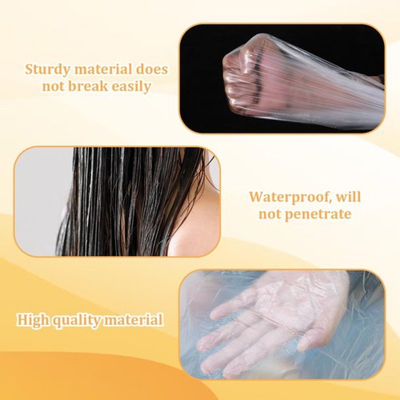 100 Pcs Disposable Hair Cutting Capes 47 x 36 Inch Waterproof Barbershop Hair Salon Cape Plastic Hair Dye Coloring Apron Shawl Hairstylist Clear Barber Shampoo Cape
