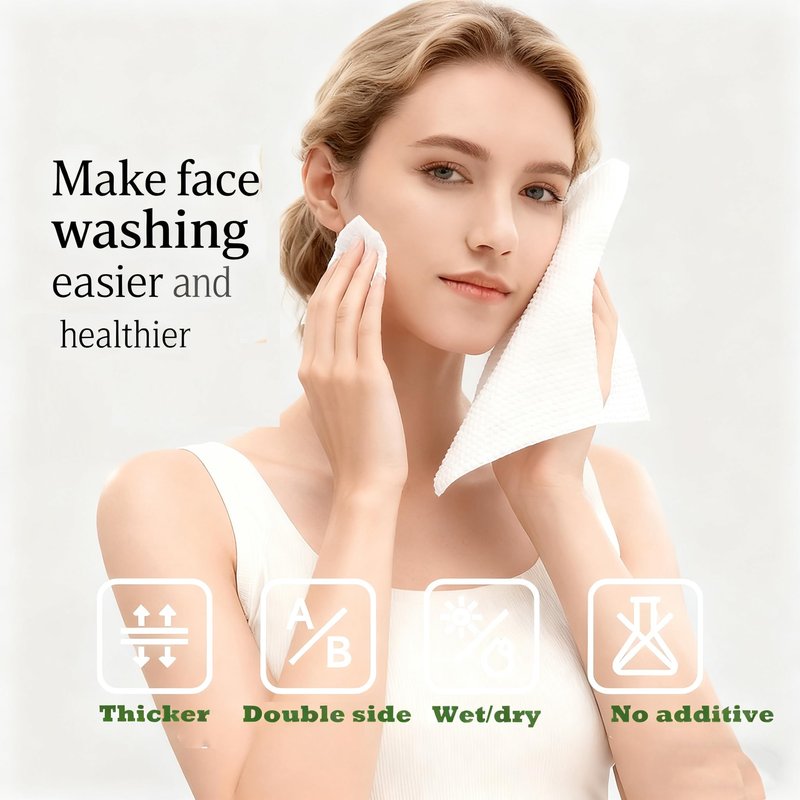 【Large Pack】Disposable Face Towels 160 Count,Hanging Design100% Bio-based Viscose Ultra Thick Face Towelettes,Dual-Texture,Single Use Face Towels Dry Wipes for Blemish or Sensitive Skin (160 count)