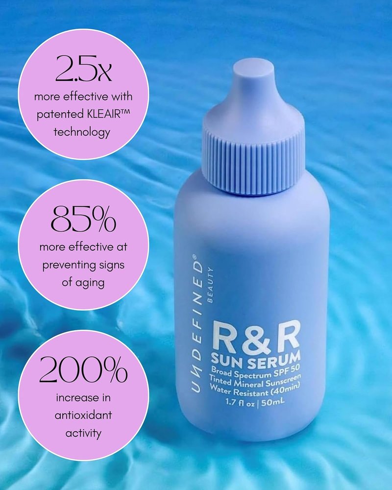 Undefined R&R Sun Serum SPF 50 PA++++ | Mineral Sunscreen with Niacinamide & Blue Light Defense - Light Tint