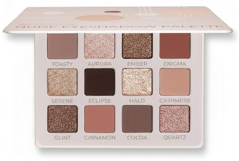 Lamora Nude Eyeshadow Palette - 12 Versatile Soft Pink Rose Shades | Matte & Shimmer Finishes, Long-Lasting Wear