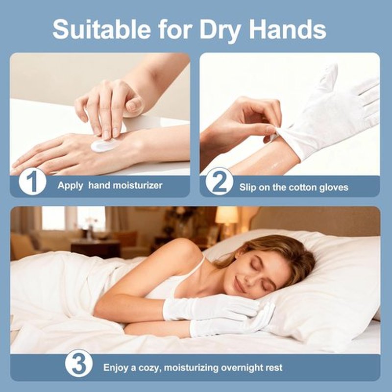 42-Pack White Cotton Gloves, for Dry Hands Sleeping Eczema Care and Night-Time Moisturising, Unisex Soft Sleep Elastic SPA Glove Set, Jewellery Inspection, Arts Crafts, Wedding, Halloween Costumes