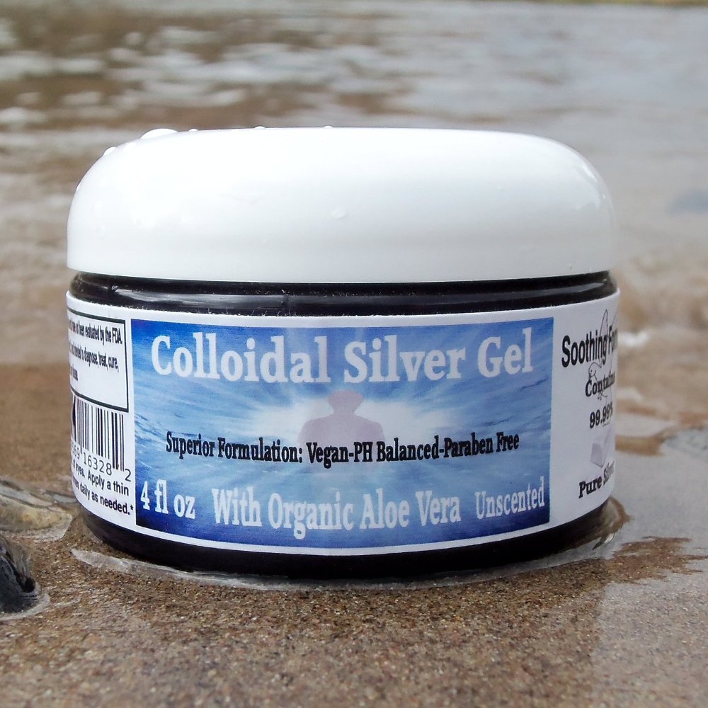 Superior Colloidal Silver Gel Big 4 oz. Jar Made with Organic Aloe Vera, 100 PPM 99.99% Pure Ag, & Simple Safe Ingredients