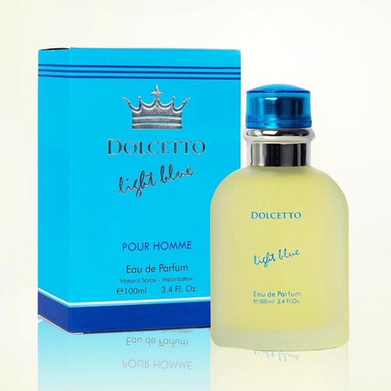 NovoGlow Dolcetto Light Blue Eau De Parfum for Men - Refreshing Woody Floral & Aquatic Scent | 3.4 Fl. Oz.