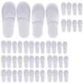KRISMYA 24 Pairs Spa Slippers,Closed Toe Disposable Slippers,Non-Slip Slippers Fit Size for Men and Women for Hotel Home Guest Used,White