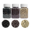 1500Pcs Silicone Beads for Hair Extensions, 3Colors 5mm Silicone Lined Beads Microlink Rings Hair Extensions Tool (Brown-Black-Blonde)