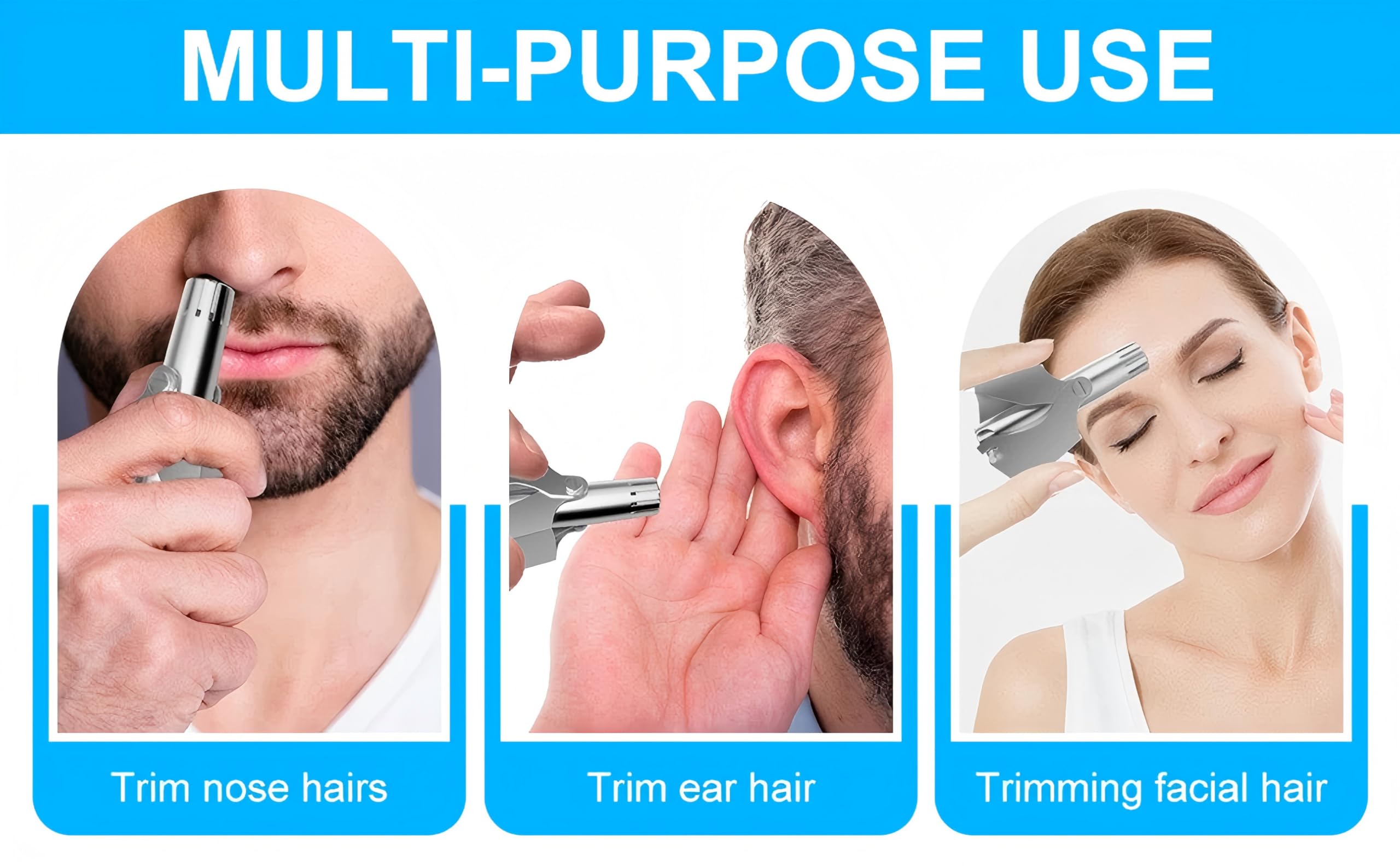 1 Pcs Manual Nose Hair Trimmer for Men & Women – Stainless Steel Hair Shaver, Washable & Portable Hair Razor
