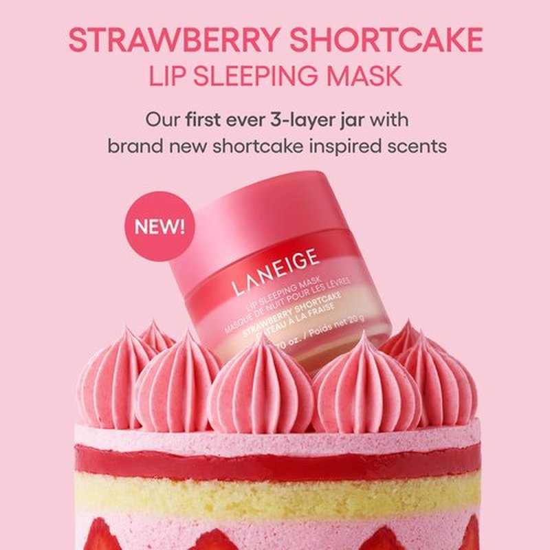 LANEIGE Berry Sweet Lip Trio Set | Lip Sleeping Mask Strawberry Shortcake & Mini Lip Glowy Balms in Berry & Vanilla