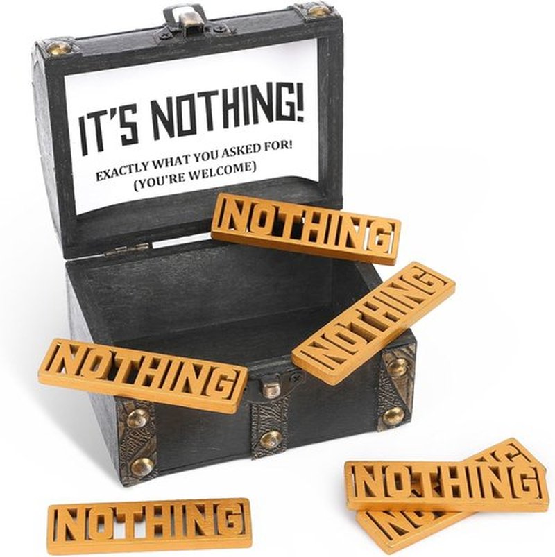 Skiennix White Elephant Gifts - Funny Pirate Chest with 10 Golden Nothing | Unique Holiday Gag Gift for Men & Women