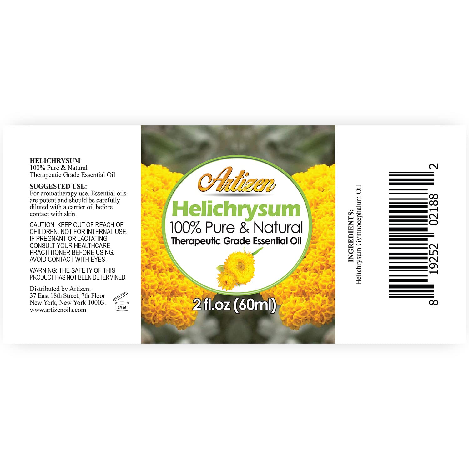 Artizen - (2oz) Helichrysum Essential Oil for Skin, Pure and Natural, Helichrysum Oil- 60 ml