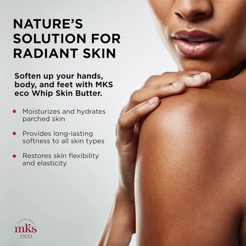 MKS Eco Whip Skin Butter - 8 Oz Total Body Moisturizer with Moroccan Argan Oil & Shea Butter - Vegan & Cruelty-Free