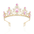 CAVETEE Pink Tiara and Crowns for Women Girls，Princess Tiara Rhinestone Crown Weeding Prom Birthday Queen Crown Headbands Birthday Party Hair Accessories for Girls
