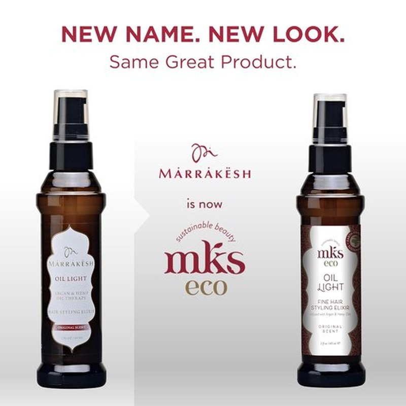 MKS Eco Oil Light | Hair Styling Elixir with Moroccan Argan & Hemp Seed Oils - 2 fl oz - Nourishes & Controls Frizz