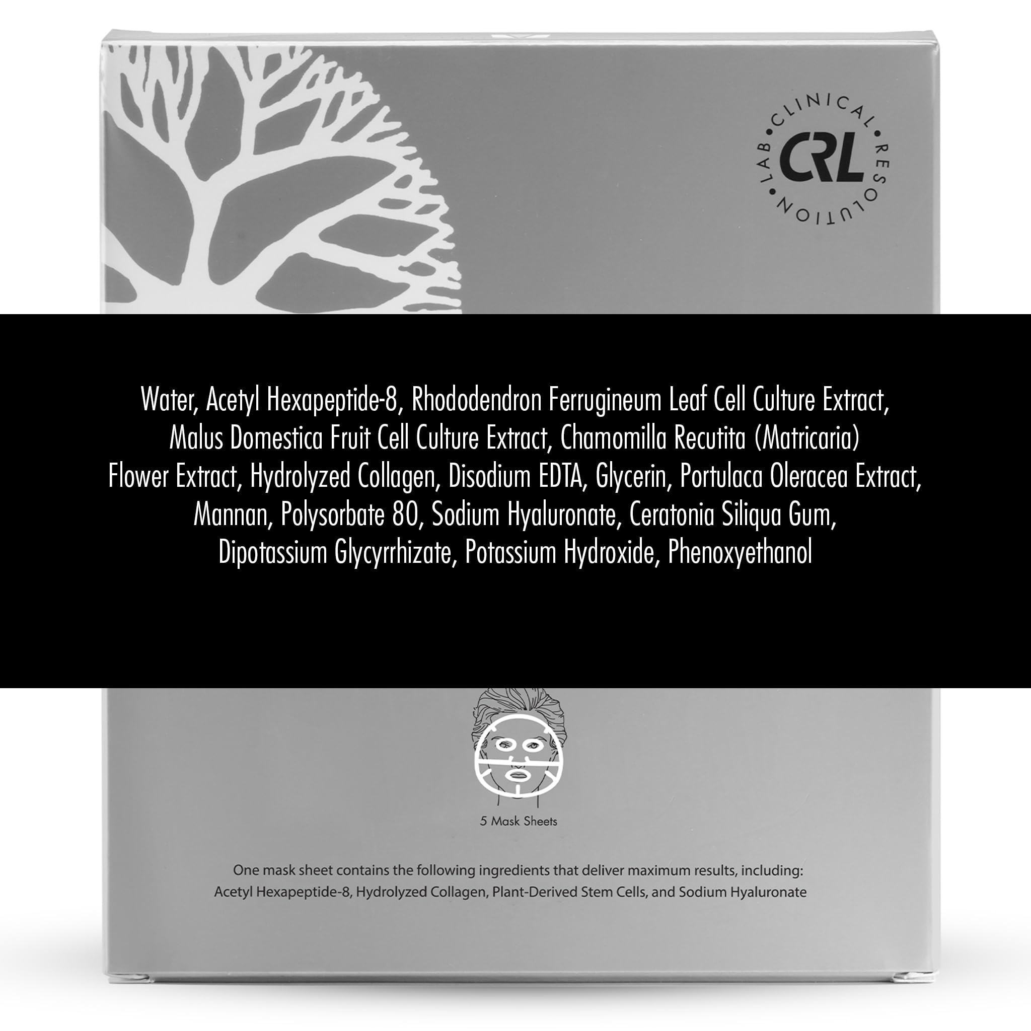 Clinical Resolution CRL Peptide Aqua Gel Mask 5 Pack Instant Hydration, Soothing & Cooling, Helps Comfort Skin After Professional Treatments, for a Refreshed, Healthy-Looking Complexion