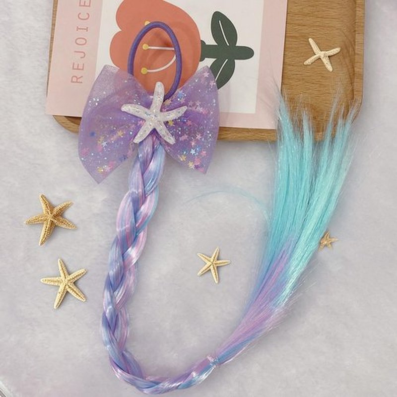 6 Pcs Girls Braid Ponytail Extensions Hairpieces, Colored Braid Hair Extensions Hair Pieces for Kids Little Girls