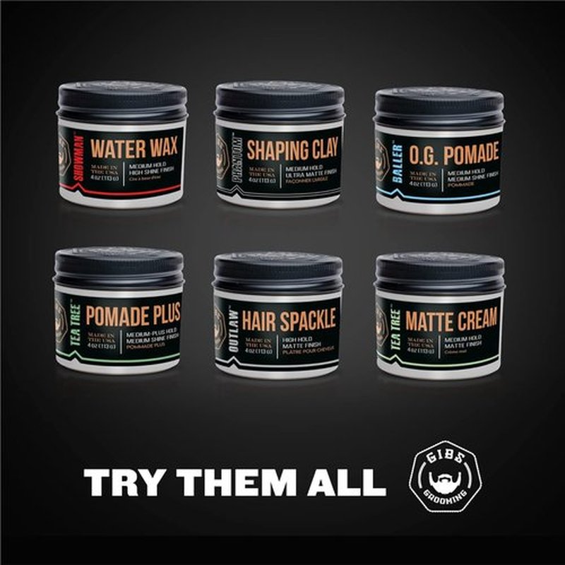 GIBS - Matte Finish Hair Styling Pomade | Strong Hold & Easy Application 4 oz