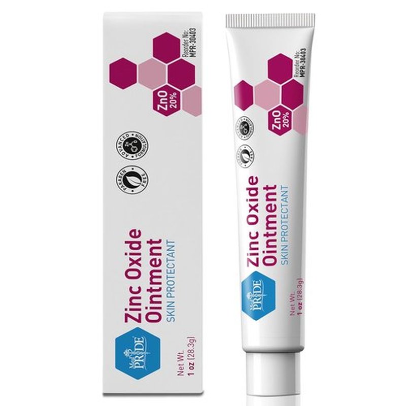 MED PRIDE Zinc Oxide Ointment 20% - High-Potency Skin Protectant for Diaper Rash & Wound Healing - 1oz