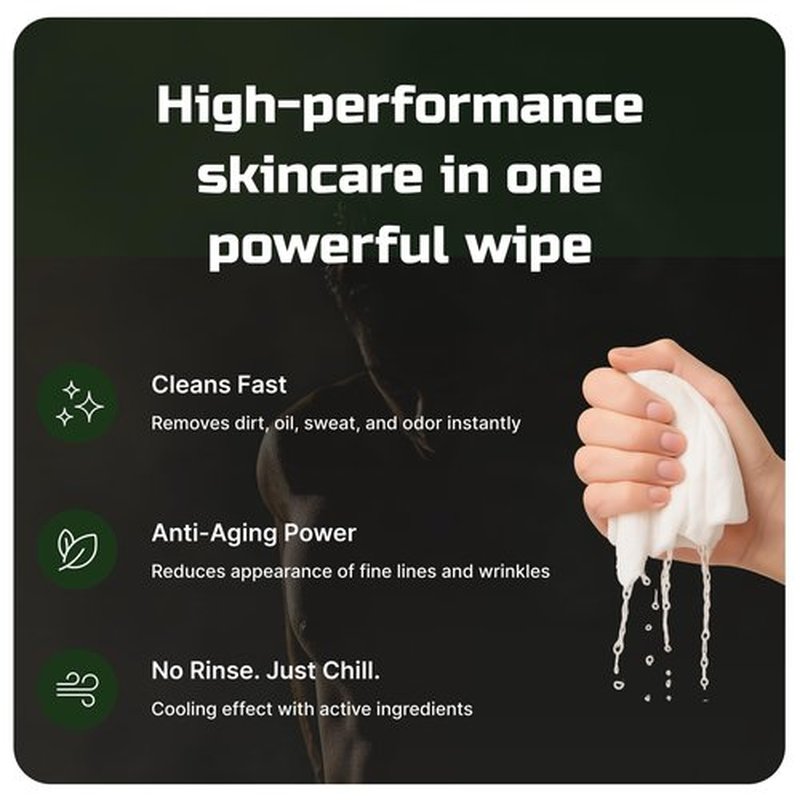 Mens Face Wipes 5-in-1 Anti-Aging Face Cleansing Wipes for Mens Skin Care with Retinol, Collagen, Snail Mucin, Hyaluronic Acid & Niacinamide – Alcohol-Free for Oily or Acne-Prone Skin Woodsy Scent