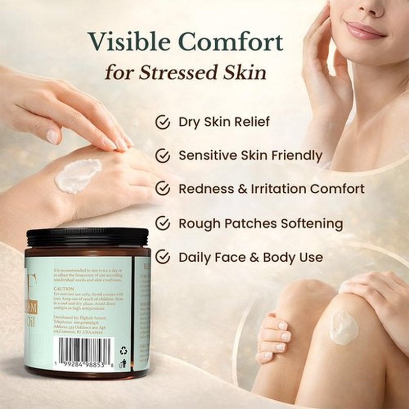 Beef Tallow Cream with Moroccan Oil 100g (3.5 oz) | Whipped Beef Tallow for Skin, Face & Body | Deep Hydration Moisturizer with Shea Butter, Coconut Oil & Beeswax – For Dry, Sensitive & Irritated Skin