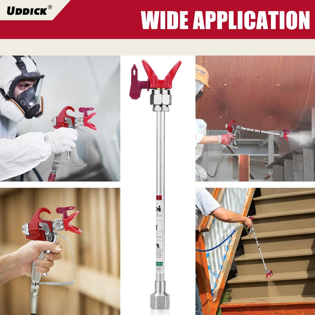9PCS Airless Paint Sprayer Accessory Set with 5Pcs Reversible Airless Spray Tips,2Pcs Extension Rod, Nozzle Tip Guards and Airless Paint Spray Gun Swivel Joint