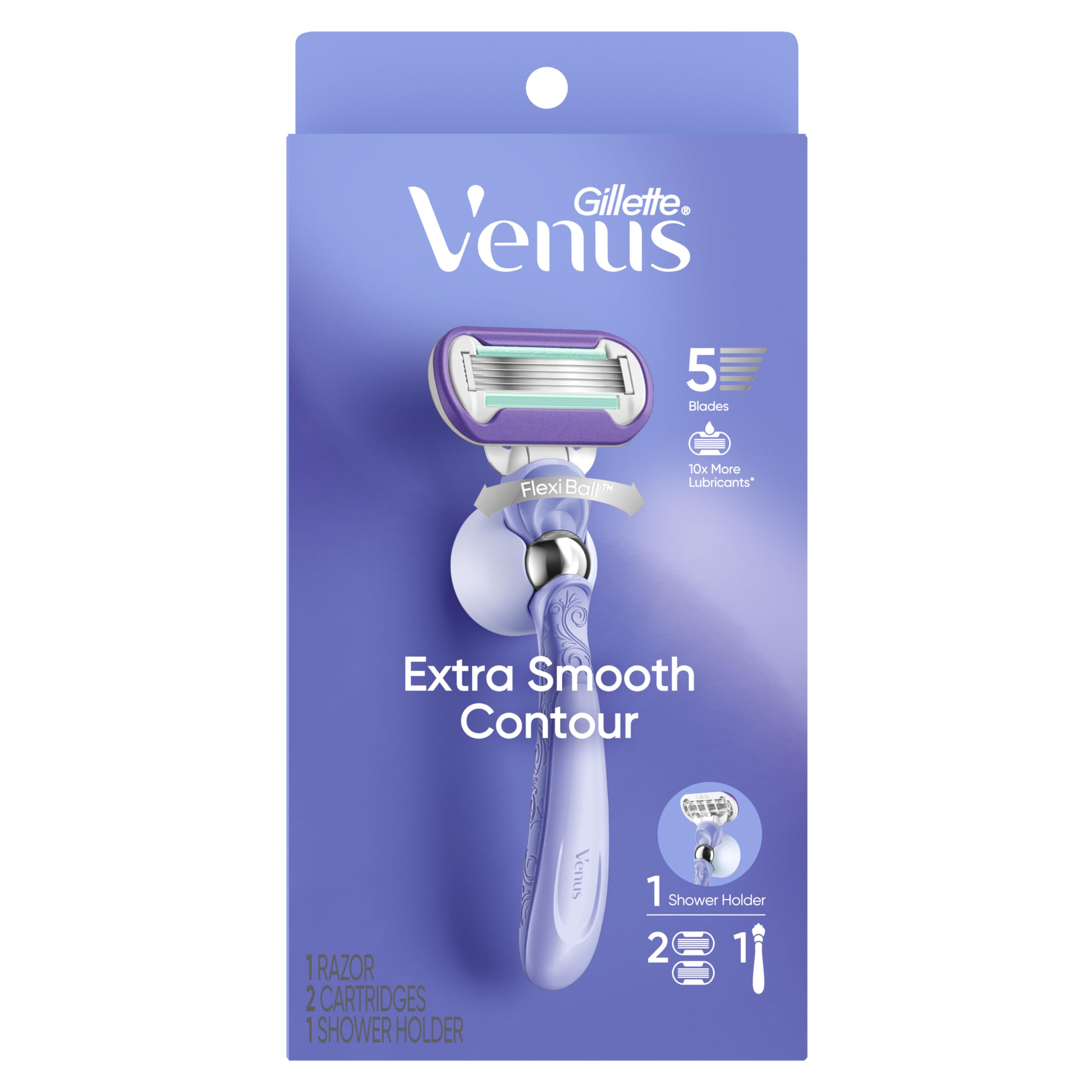 Gillette Venus Deluxe Smooth Swirl Women's Razor Handle + 2 Blade Refills (Pack of 2)