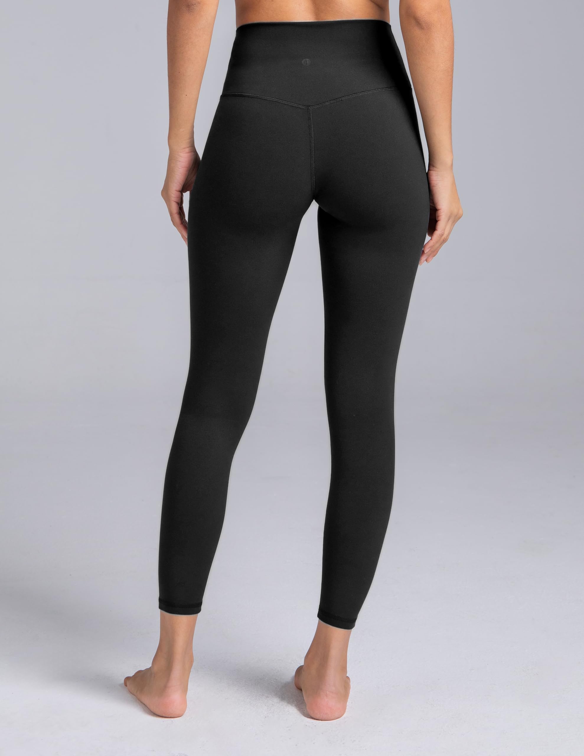 Colorfulkoala Dreamlux No Front Seam Leggings for Women 25" Inseam, High Waisted Buttery Soft 7/8 Yoga Pants (S, Black)