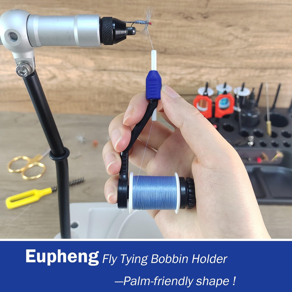 EUPHENG 2PCS Adjustable Bobbin Holder Fly Tying Tools Disc Drag