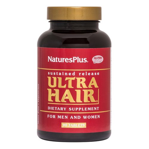 NaturesPlus Ultra Hair Tablets - 90 Sustained Release for Healthy Hair Growth | Gluten-Free, Pack of 2