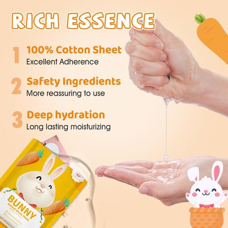 KONEUK 9 Pack Animal Face Masks Skincare for Kids, Bulk Sheet Hydrating Face Mask for Kids Skin Care, Collagen Face Mask for Teens Women, Easter Basket Stuffers, Spa Party Gifts for Teen Girls