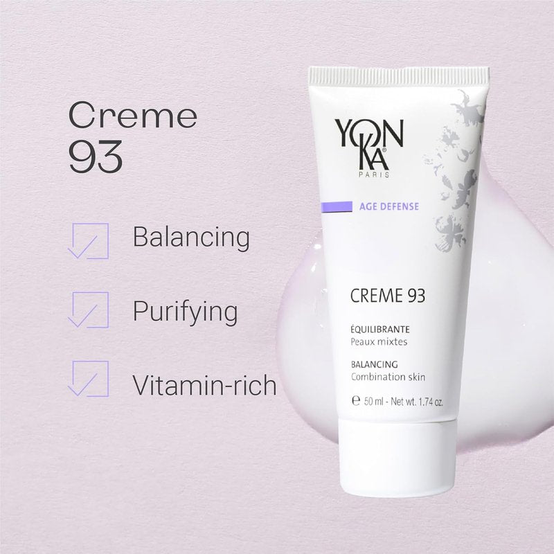 Yon-Ka Creme 93 Mattifying Moisturizer - Balancing Facial Cream for Combination Skin | 1.74 oz Paraben-Free