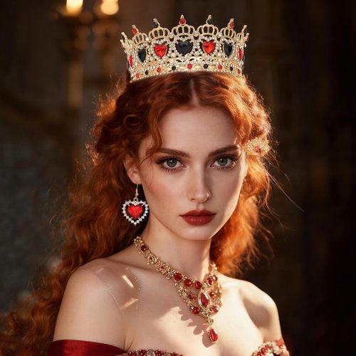 Queen Crown Rhinestone Wedding Crowns and Tiaras for Women Costume Party Hair Accessories Princess Birthday Crown Crystal Bridal Crown (Gold Black+Red Crown)