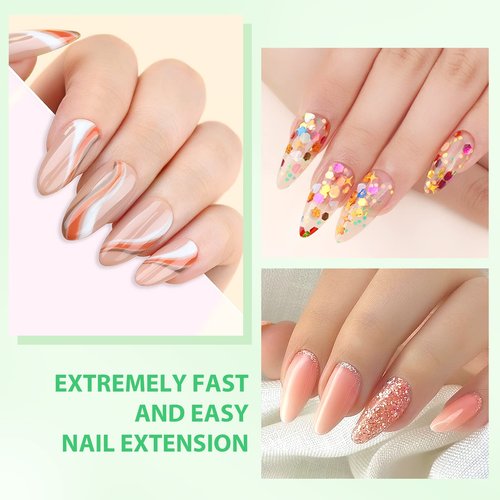 Saviland Press on Nail Glue Gel Set - 2PCS Solid Nail Glue Gel for Acrylic Nails Glue Gel for Press On Nails U V LED Glue Gel for Fake Nail Tips for Beginners Home DIY Nail Salon 15ML Each 6