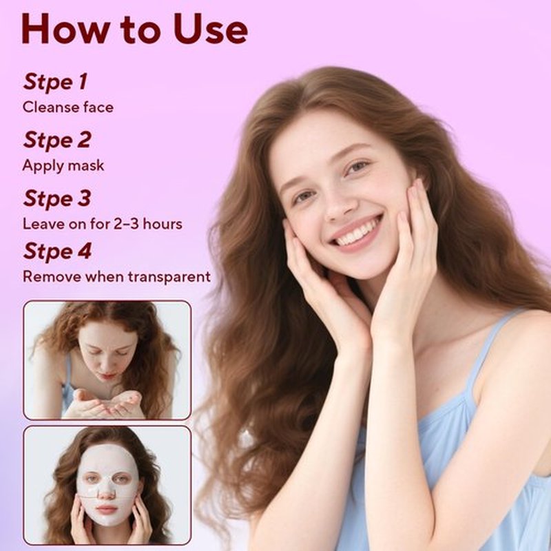 Nityrliv Collagen Face Mask, 4 Pack Bio-Collagen Real Deep Mask Overnight Hydrating Face Mask for All Skin Types,Original Hydrating Collagen Face Mask