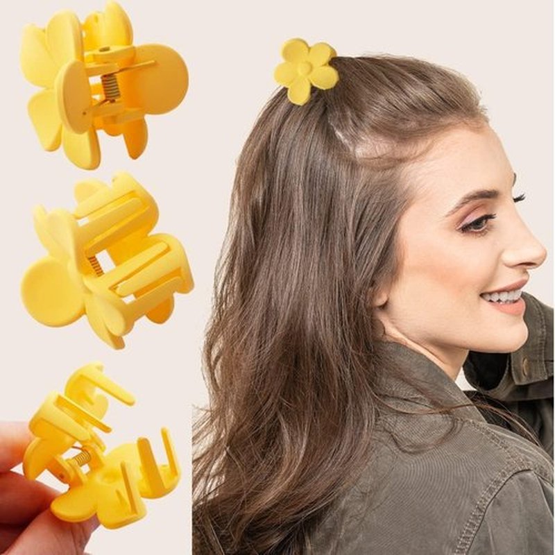 Small Cute Flower Hair Clips for Hair Accessories Hair Claw Clips for Women and Girls Cream Color, 10 PCS