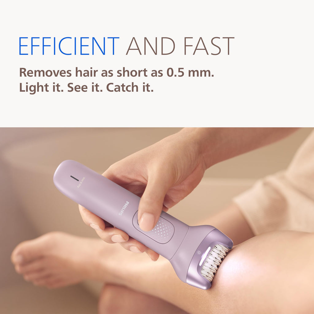 Philips Epilator Series 9000 - Cordless Wet and Dry Electric Epilator, Hair Removal for Legs, Body and Bikini, with ProGuide, 9 Accessories Including Pedicure Head, 60 min. Runtime, Model BRE728/00