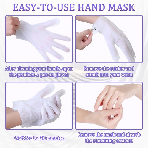 Hand Mask Moisturizing Gloves 6 Pack,Hydrating Hand Mask for Women,Soft Gloves for Dry Cracked Skin