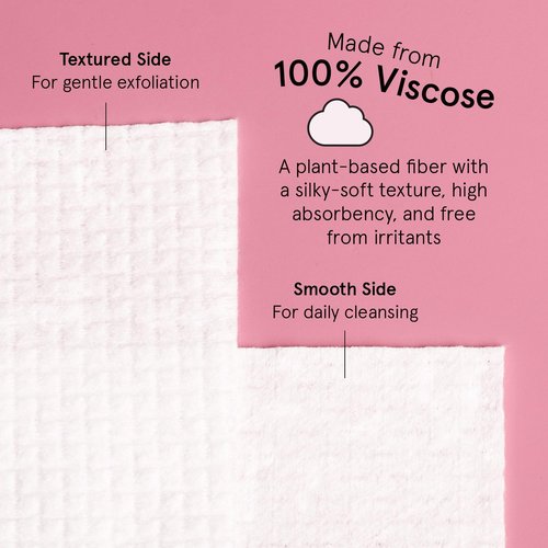grace & stella Face Towels Disposable - Travel Essentials - Ultra-Soft & Absorbent Face Wipes Towelettes - XL Facial Towels for Cleansing & Makeup Removal - Lint-Free Facial Tissue - Vegan (60 Count)