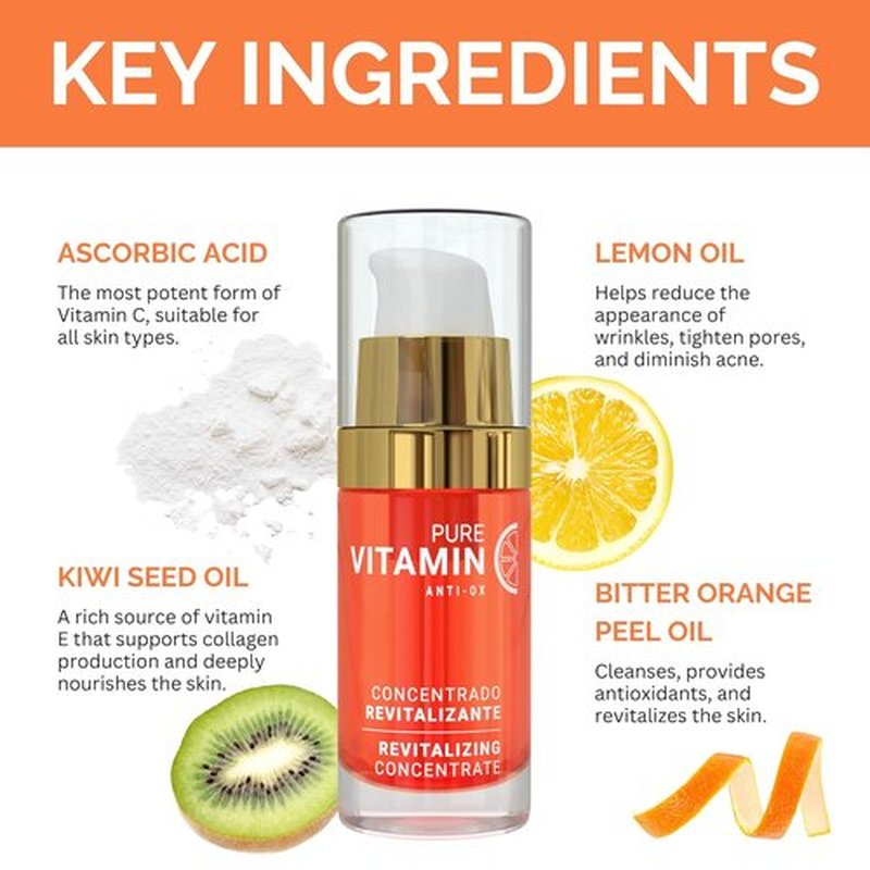 Noche Y Dia Vitamin C Serum - Anti-Aging Formula for Mature Skin | Hydrates & Firms - 30mL (1 fl oz)