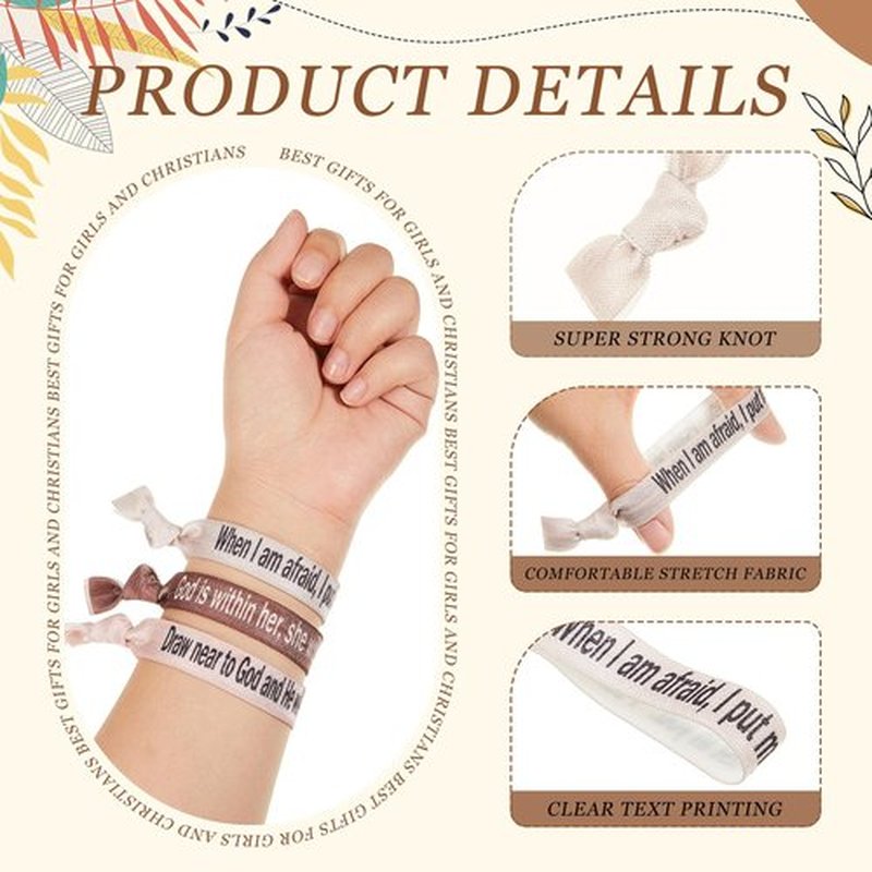 Solsew 48 Pcs Christian Gifts Bulk for Women Bible Verses Christian Hair Ties Motivational Religious Gifts Bracelet Inspirational Elastic Wristbands Church Gift for Mother's Day Easter (Pastel)