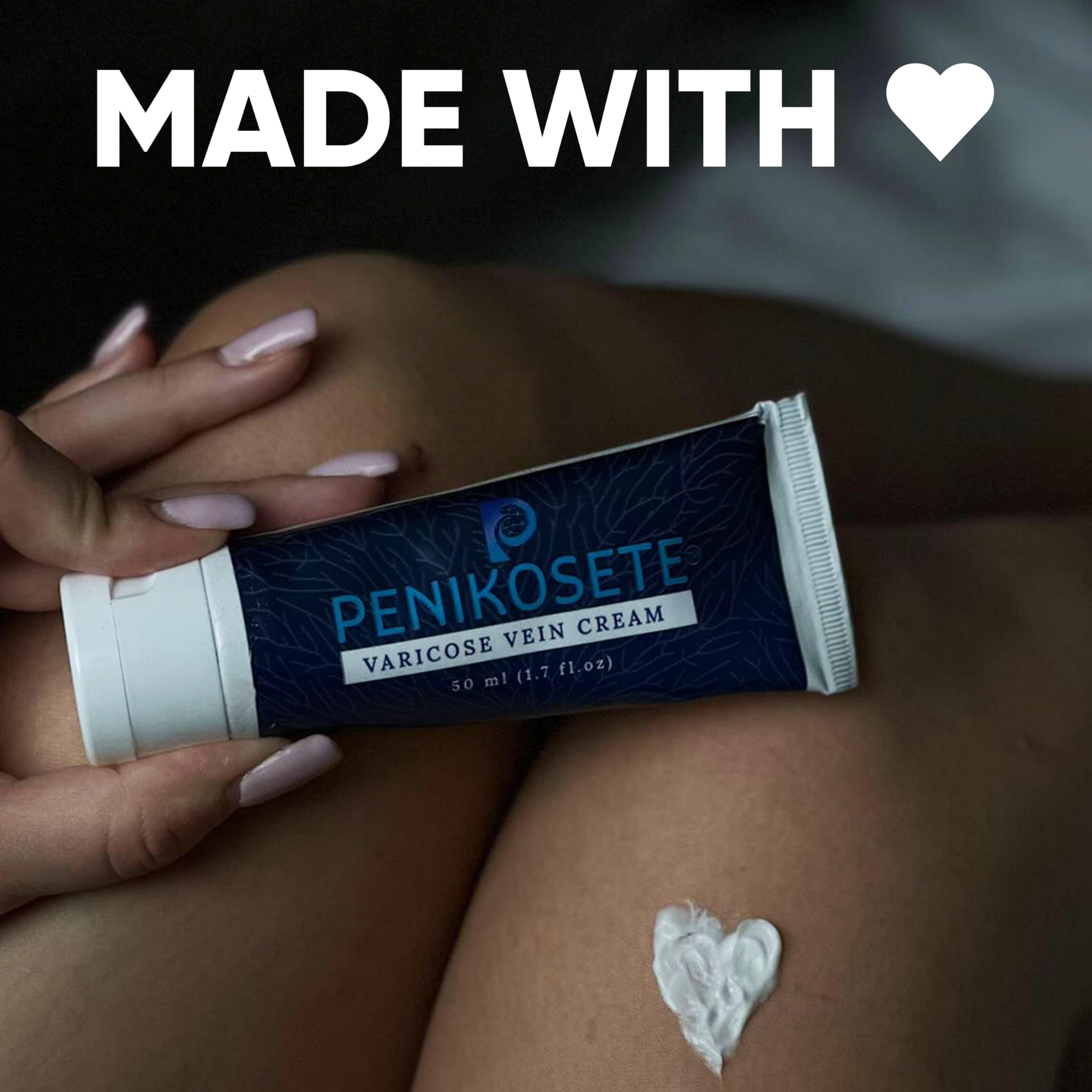 PENIKOSETE Varicose & Spider Vein Cream for Legs | Dermatologically Tested Ayurvedic Ashwagandha Formula | Natural Non-Sticky Cream for Tired, Swollen & Heavy-Looking Legs | For Men & Women - 1 Pack