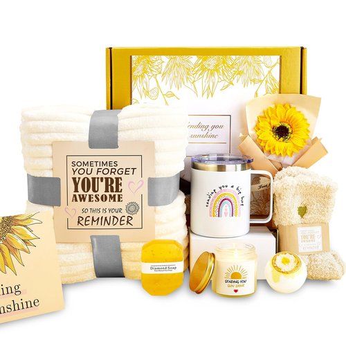Get Well Gifts for Women After Surgery 10pc Gift Baskets — The Perfect Care Package. This Feel Better post surgery recovery gifts for women is a thoughtful self-care package for Mom, Her.